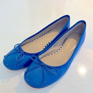 Saks Fifth Avenue 10022 Ballet Flat Leather Women’s 9 Blue